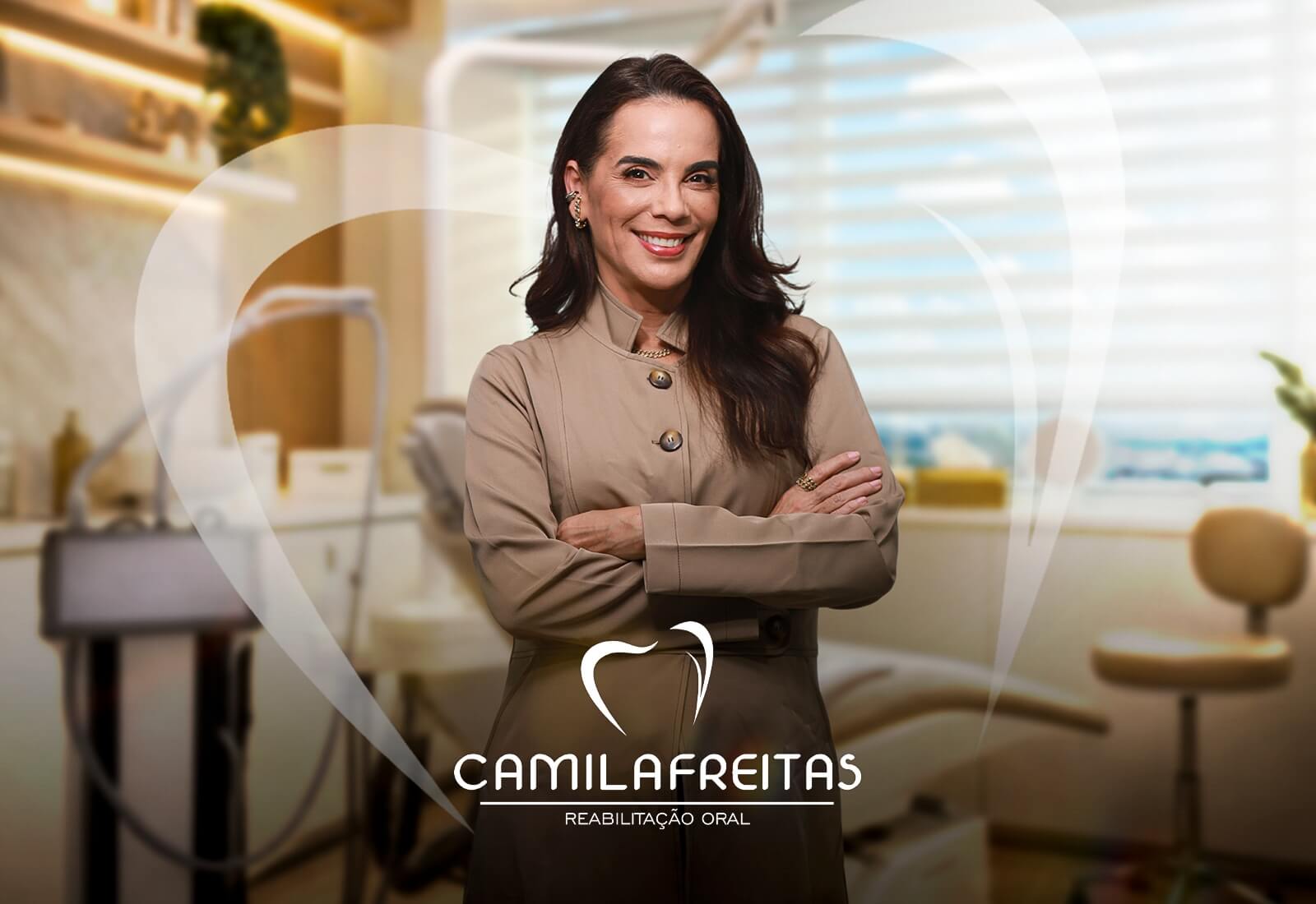 HERO da HOME do Site da Dra Camila Freitas. Dentista em Feira de Santana